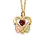 1/2 Carat (ctw) Garnet Heart Pendant Necklace in 10K Yellow Gold with Chain